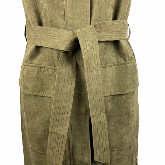 SHADES OF GREY Faux Suede Olive Green Vest XS - Picture 5 of 11